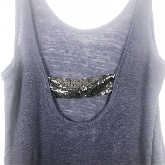 PATTERSON J KINCAID | Navy Sequin Accent Tank M - Picture 4 of 6